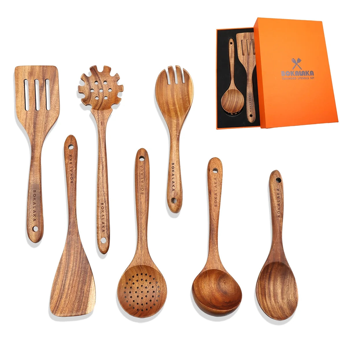Premium 12-Piece Wooden Kitchen Utensils Set