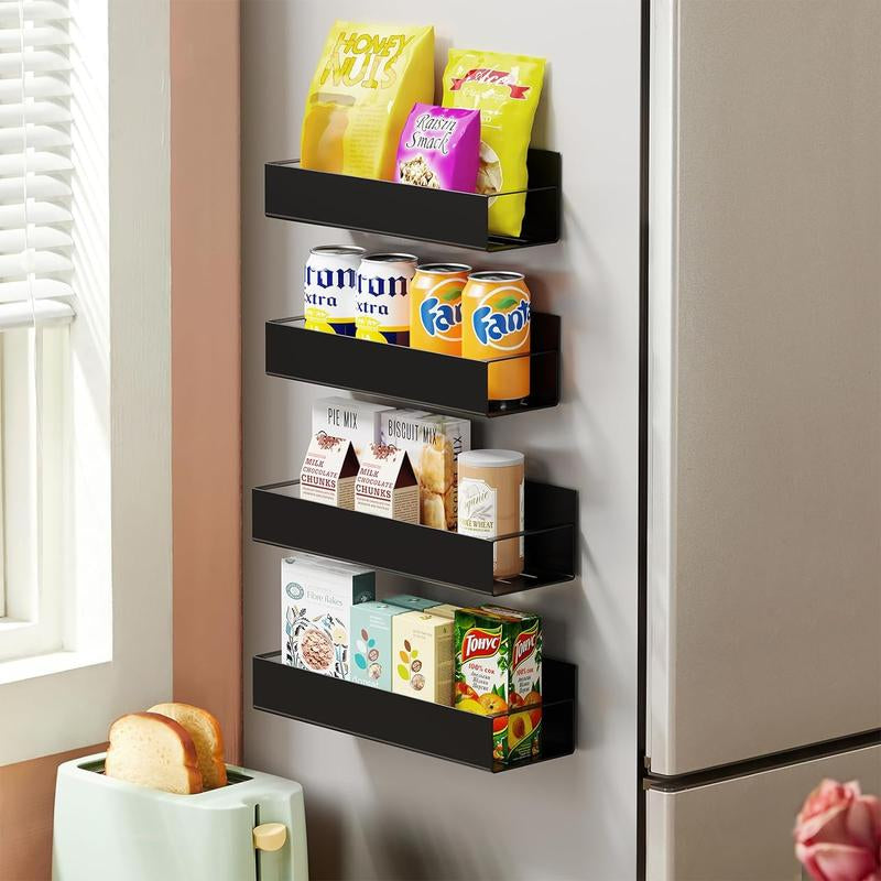 Magnetic Spice Rack and Paper Towel Holder for Refrigerator - Moveable Kitchen Organizer and Seasoning Storage Solution
