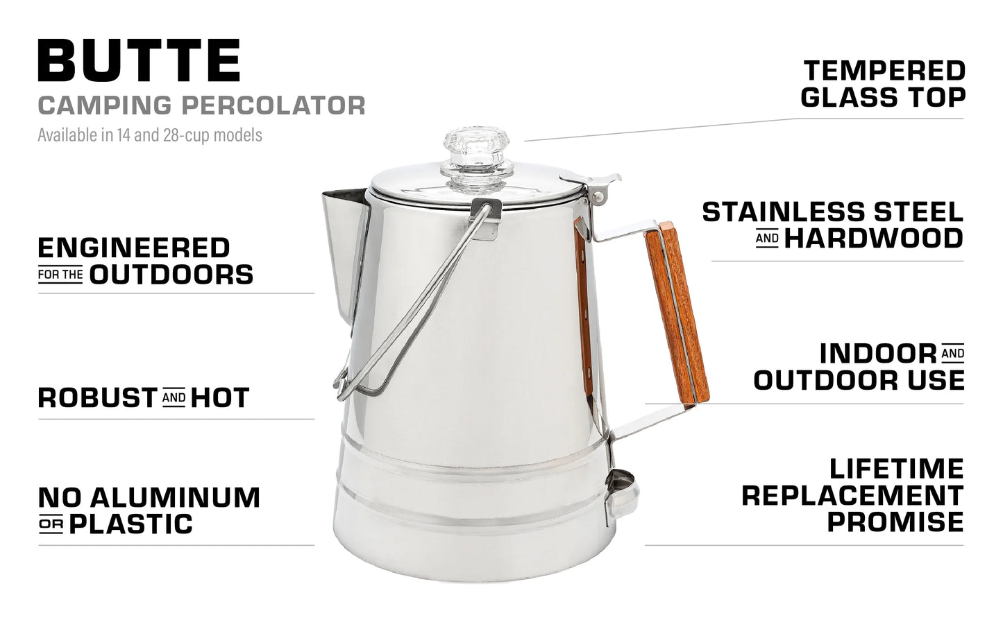 Scoutmaster 24-Cup Stainless Steel Coffee Percolator