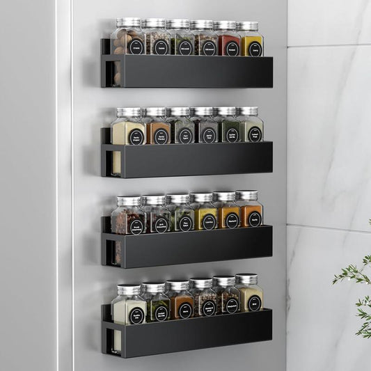 Magnetic Spice Rack and Paper Towel Holder for Refrigerator - Moveable Kitchen Organizer and Seasoning Storage Solution