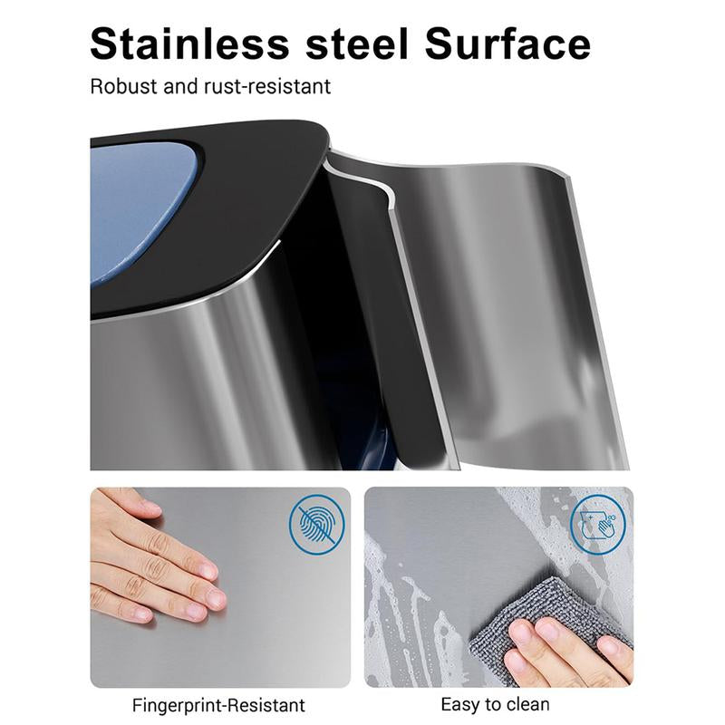 Automatic Touchless Stainless Steel Trash Can - Slim 3-Gallon Metal Bin with Motion Sensor for Kitchen, Bathroom, Bedroom, Laundry, and Office