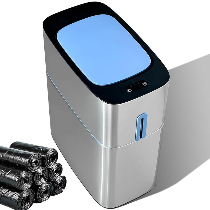 Automatic Touchless Stainless Steel Trash Can - Slim 3-Gallon Metal Bin with Motion Sensor for Kitchen, Bathroom, Bedroom, Laundry, and Office