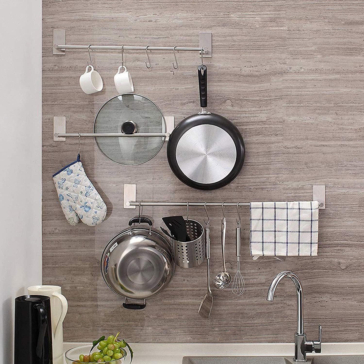 10-Pack Heavy-Duty Black S Hooks for Versatile Hanging Solutions in Kitchen, Bathroom, Bedroom, and Office - Ideal for Pans, Pots, Coats, Bags, and Plants (Small Size)