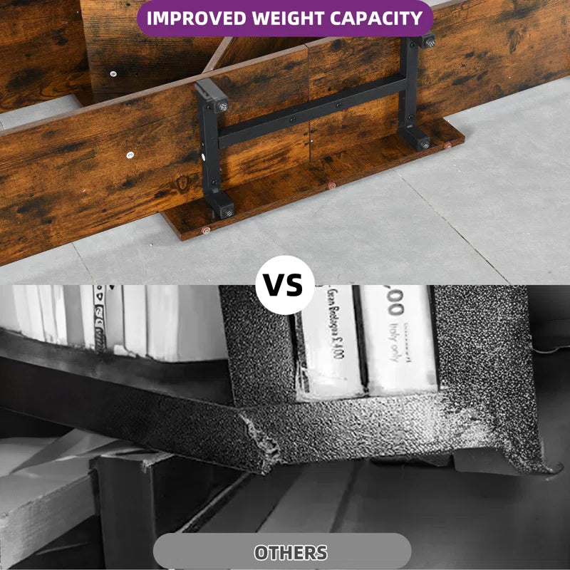 Mong 70" H x 55" W Wooden Etagere Display Shelves Bookcase