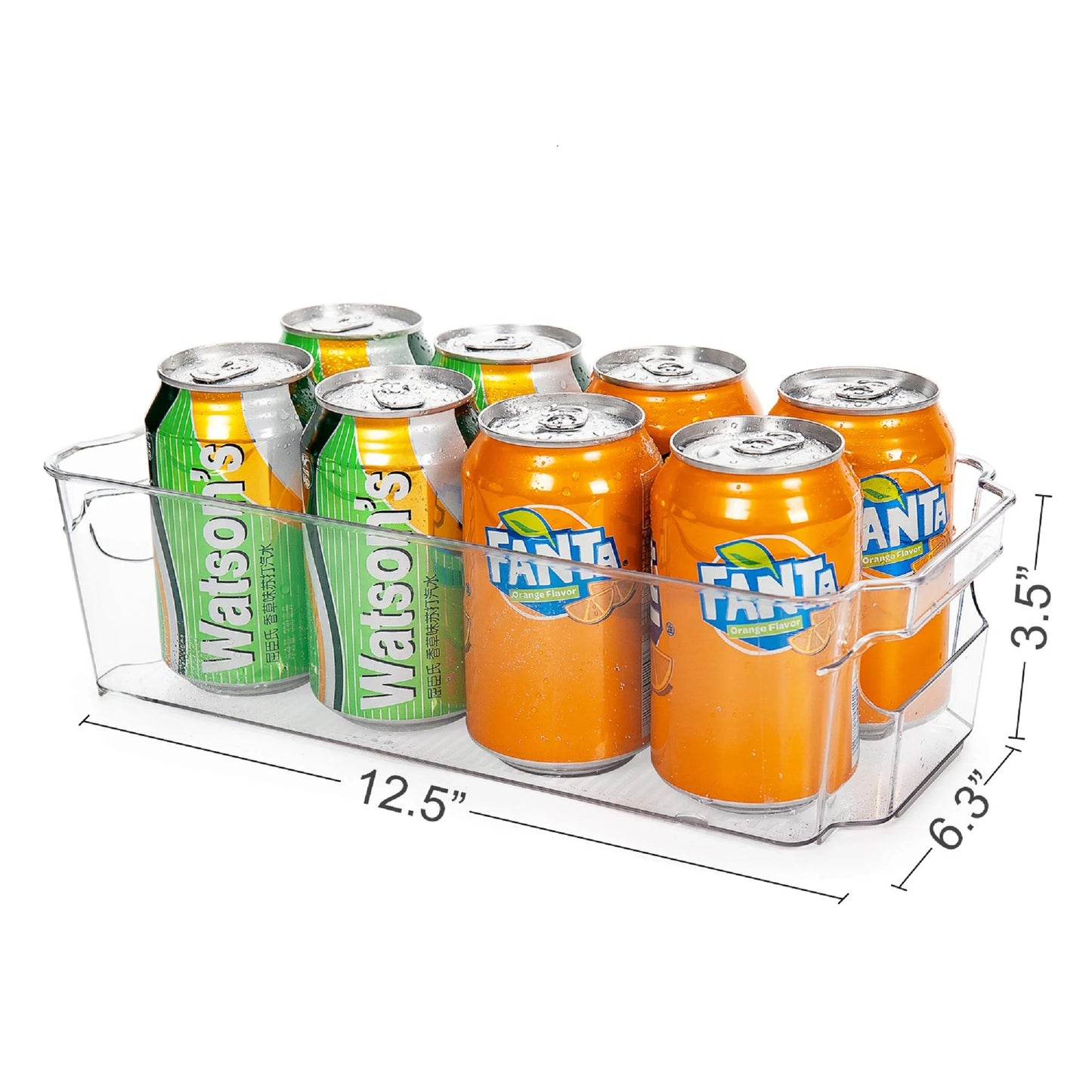 Refrigerator Organizer Bins Set, 8 Clear Storage Bins for Pantry and Kitchen Organization, 12.5" Length