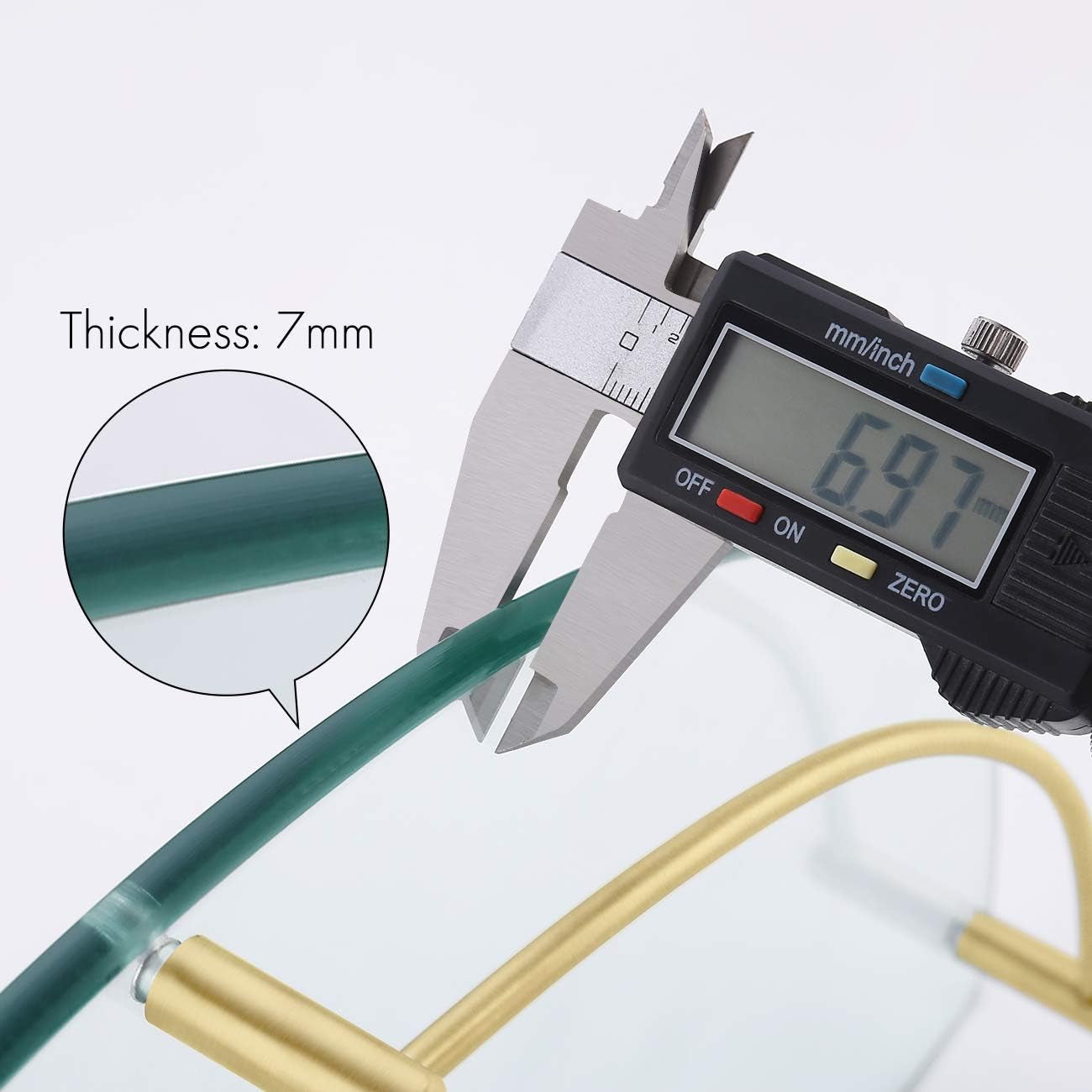 Tempered Glass Corner Shelf with Rail and SUS 304 Stainless Steel Floating Wall Mount Bracket in Brushed Gold, Model BGS2101A-BZ