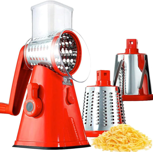 Nutrislicer Adjustable Rotary Cheese Grater and Vegetable Chopper with Slicing and Shredding Features