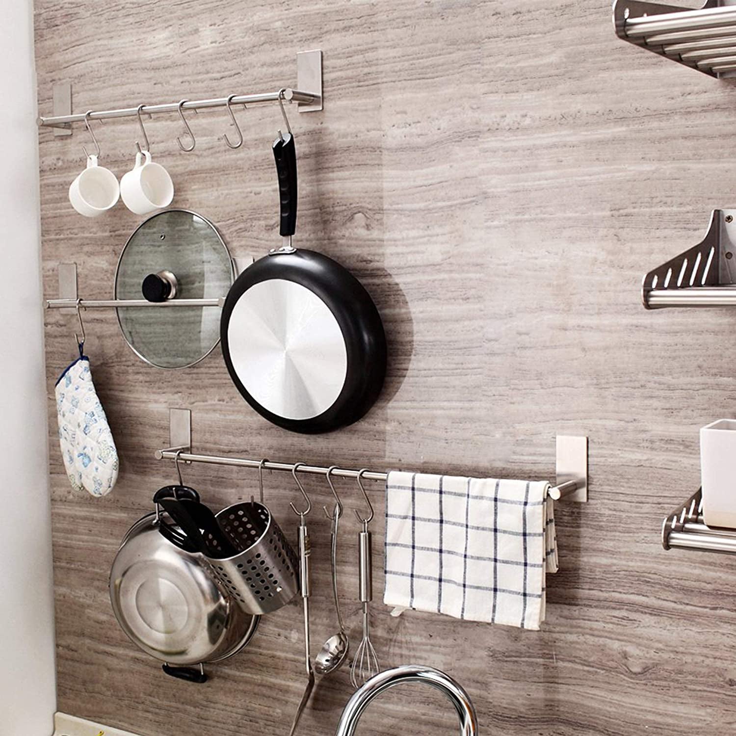 10-Pack Heavy-Duty Black S Hooks for Versatile Hanging Solutions in Kitchen, Bathroom, Bedroom, and Office - Ideal for Pans, Pots, Coats, Bags, and Plants (Small Size)