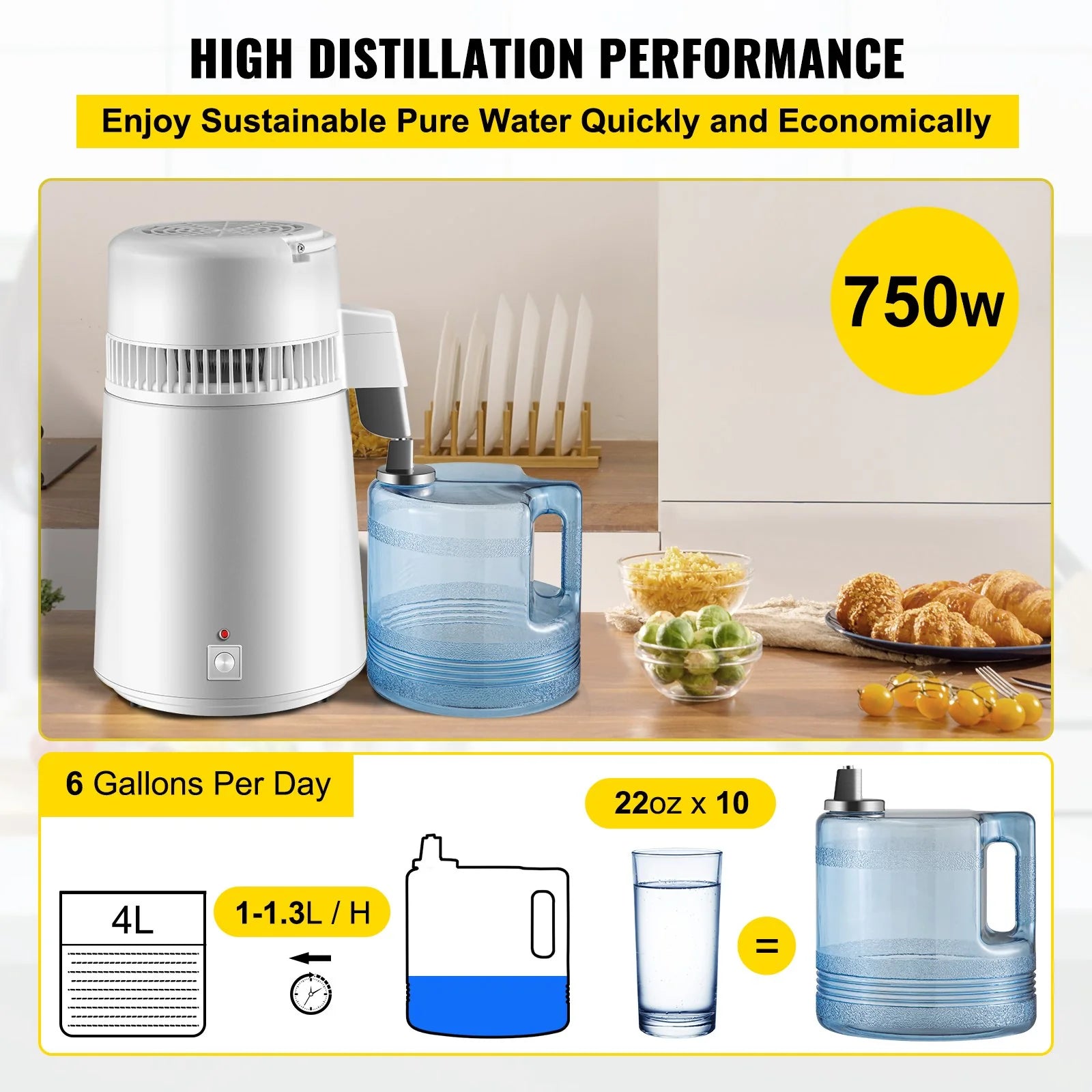 4L Stainless Steel Dental Medical Water Distiller - Latest Model