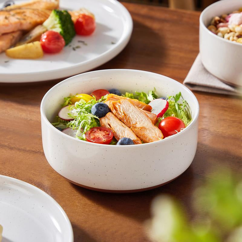 MALACASA TARA Series Modern Ceramic Dinnerware Set - 12/16/18/24 Piece Stoneware Dish Set for 4/6/8, Microwave and Dishwasher Safe, Ideal for Father's Day Gift