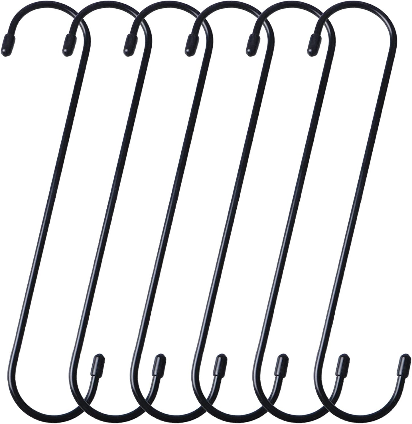 10-Pack Heavy-Duty Black S Hooks for Versatile Hanging Solutions in Kitchen, Bathroom, Bedroom, and Office - Ideal for Pans, Pots, Coats, Bags, and Plants (Small Size)