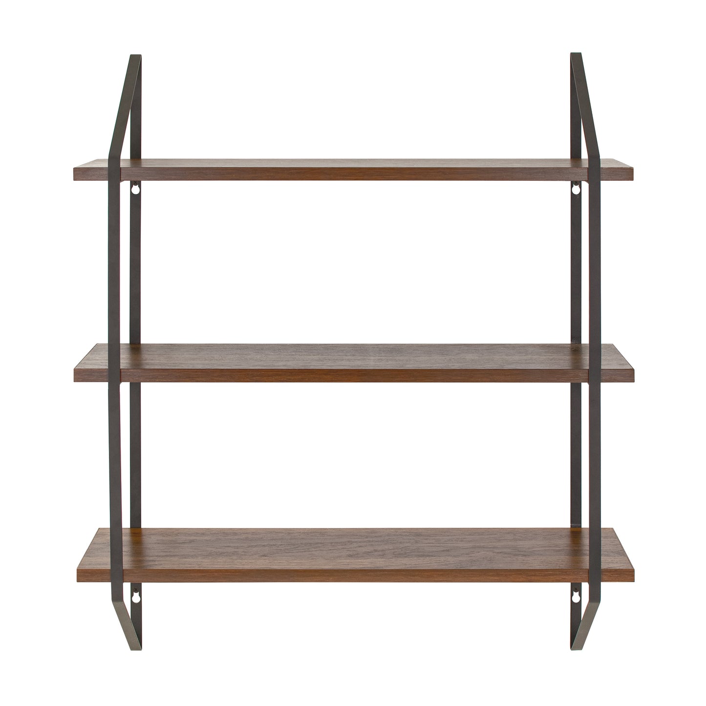 3-Tier 20-Inch Walnut Wood Bracket Shelves
