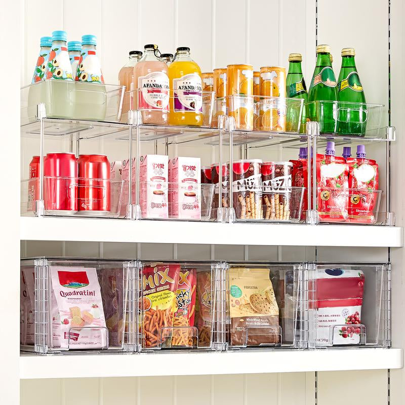 Vtopmart Clear Acrylic Stackable Storage Drawers - 12-Inch Organizer for Bathroom, Kitchen, Pantry, Under-Sink, and Cabinet - Easy Assembly