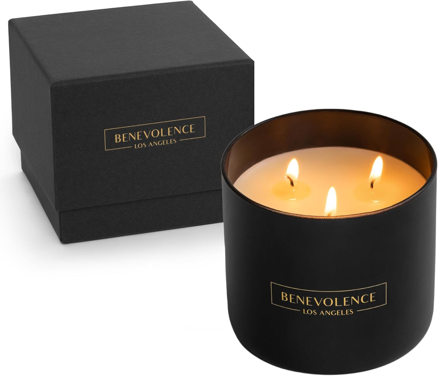 Bergamot & Jasmine Scented Candle | Soy Candles, Black Candle for Home | Gifts for Women and Men | Home Fragrance | Aromatherapy | 8Oz, 45 Hour Burn - Jasmine