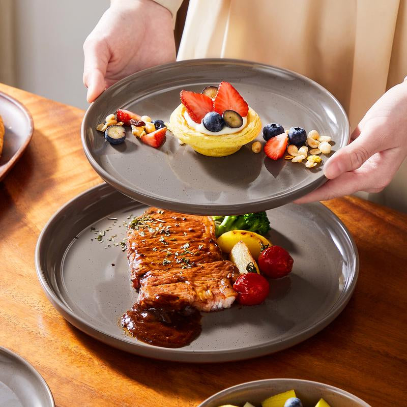 MALACASA TARA Series Modern Ceramic Dinnerware Set - 12/16/18/24 Piece Stoneware Dish Set for 4/6/8, Microwave and Dishwasher Safe, Ideal for Father's Day Gift