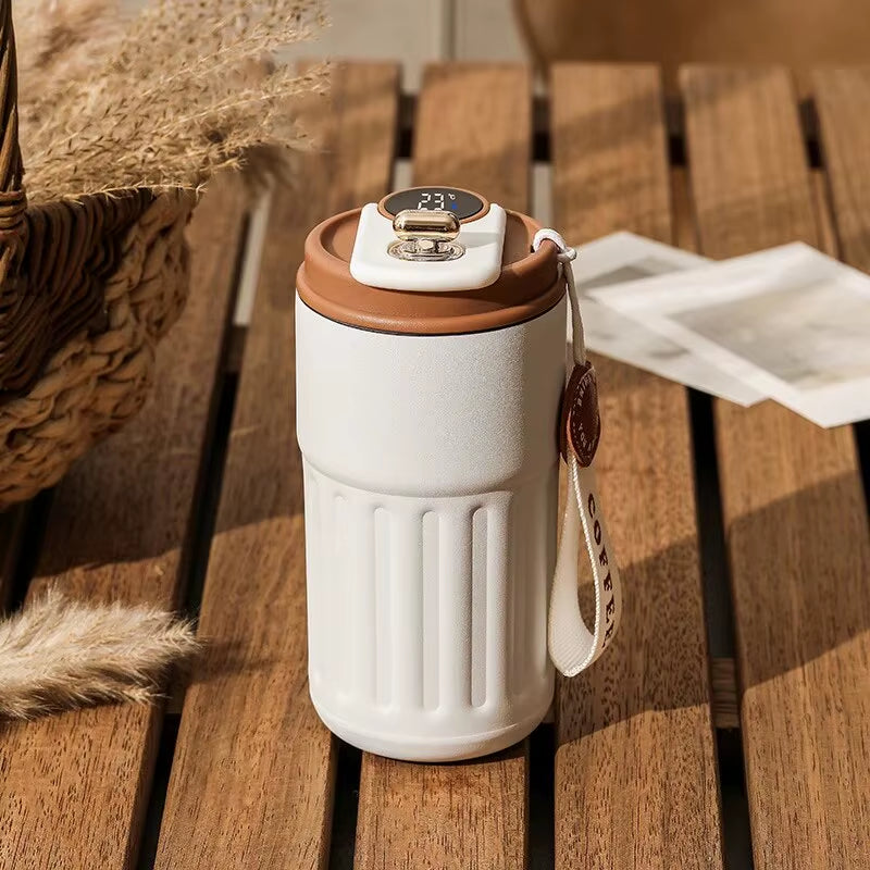 Stainless Steel Insulated Temperature-Controlled Coffee Cup for Car Use - Intelligent Drinking Tool and Gift Option