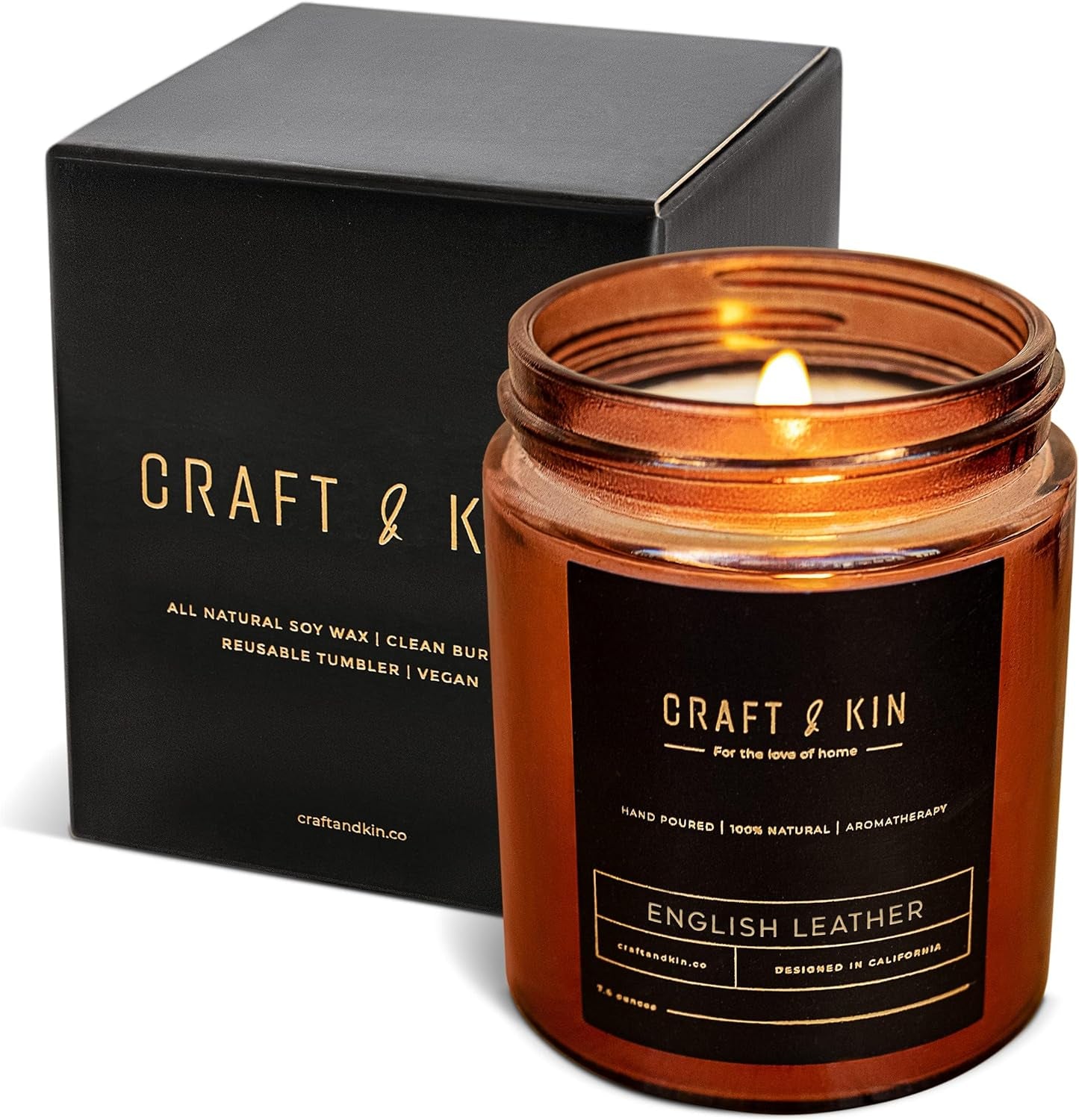 Patchouli & Amber Scented Candle - 8 oz, 45 Hour Burn Time, Classic Soy Spring Aroma with Wood Wick, Crafted from Natural Soy - Ideal Gift for Men and Women