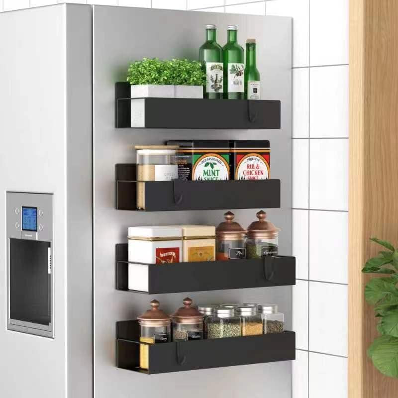 Magnetic Spice Rack and Paper Towel Holder for Refrigerator - Moveable Kitchen Organizer and Seasoning Storage Solution