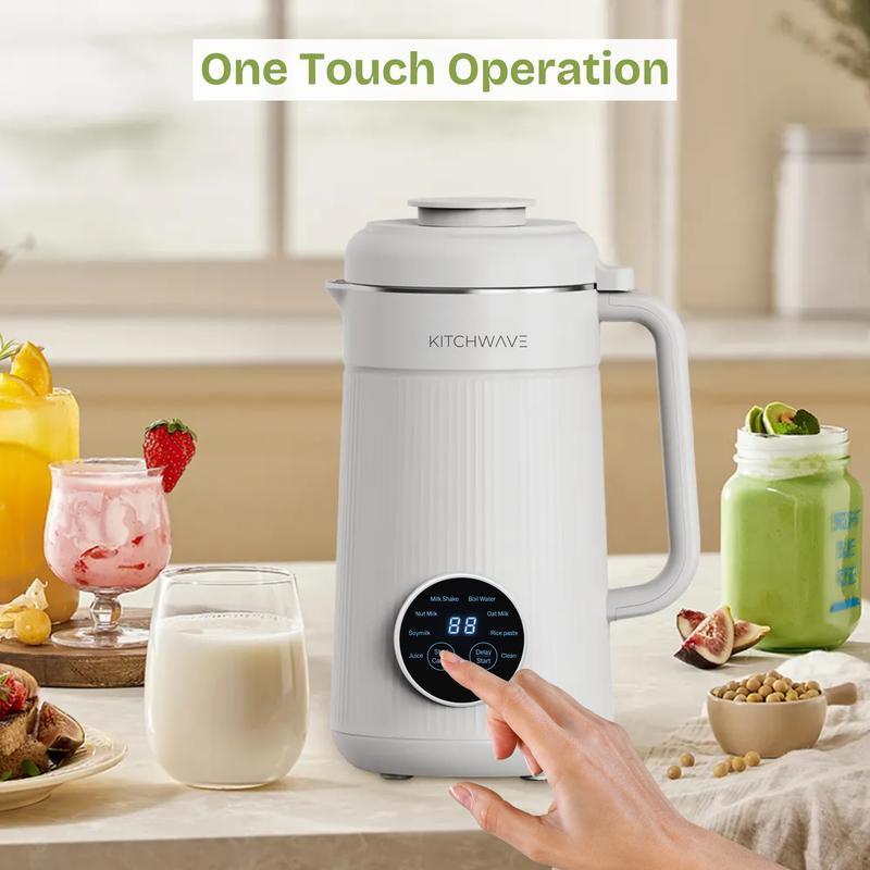 8-in-1 Automatic Nut Milk Maker - 40 Oz/1200 Ml Capacity, Self-Cleaning, Delay Start, Keep Warm, Boil Water, User-Friendly, 304 Stainless Steel, White