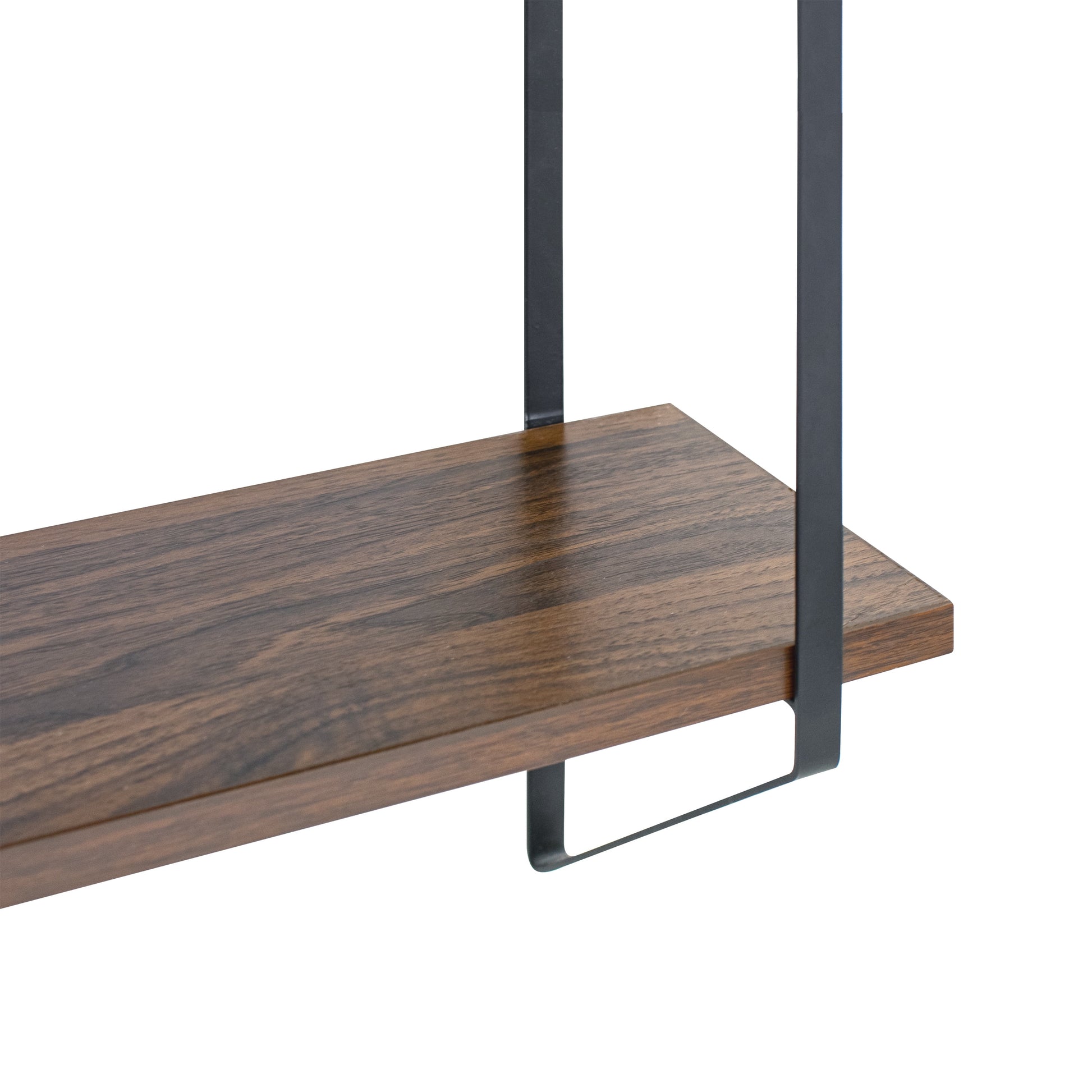 3-Tier 20-Inch Walnut Wood Bracket Shelves
