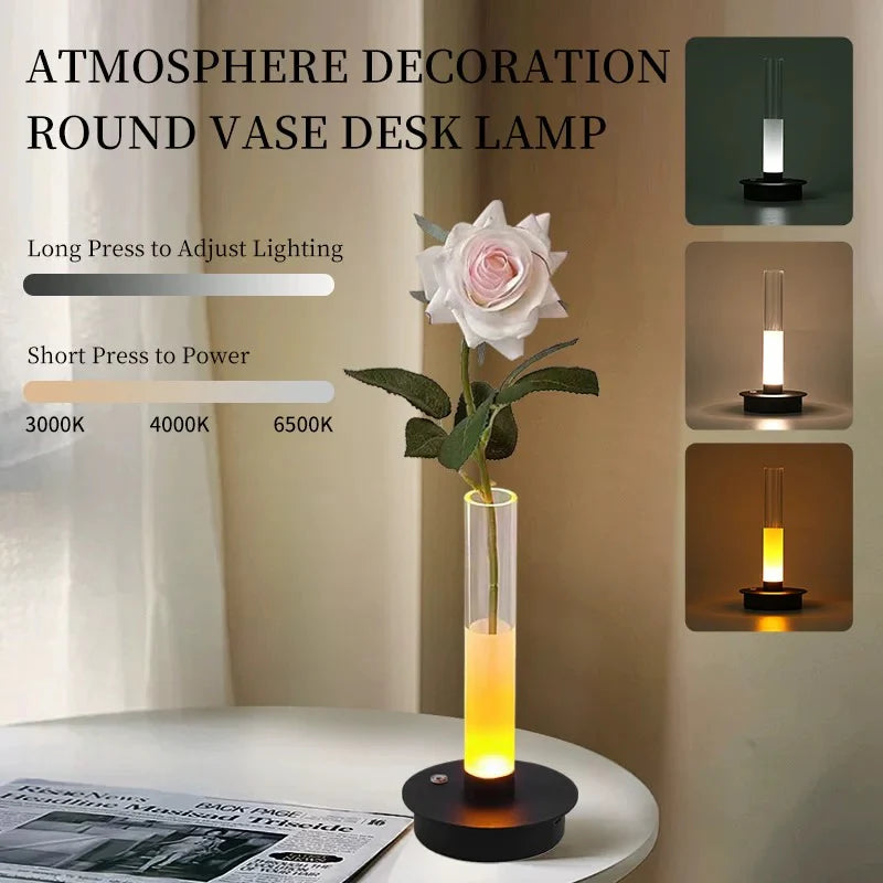 Contemporary Glass Vase Lamp