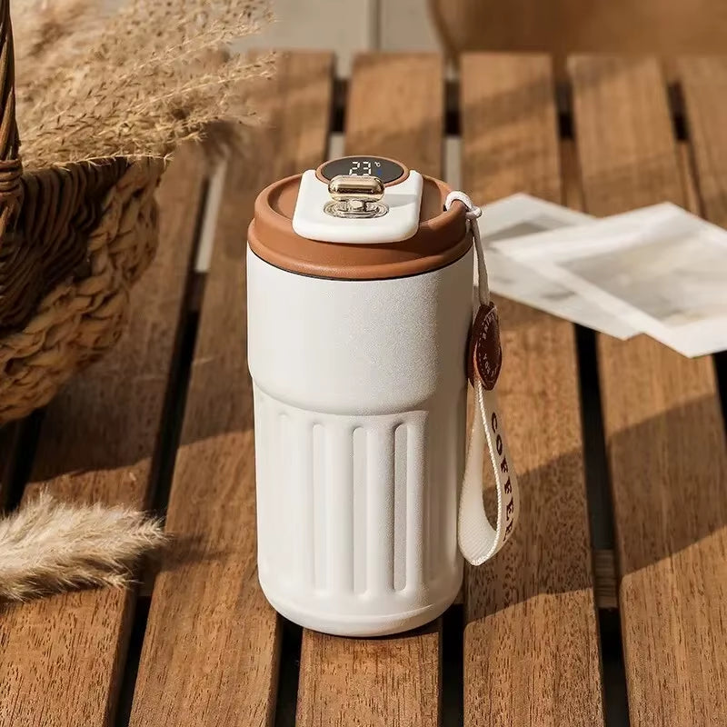 Stainless Steel Insulated Temperature-Controlled Coffee Cup for Car Use - Intelligent Drinking Tool and Gift Option