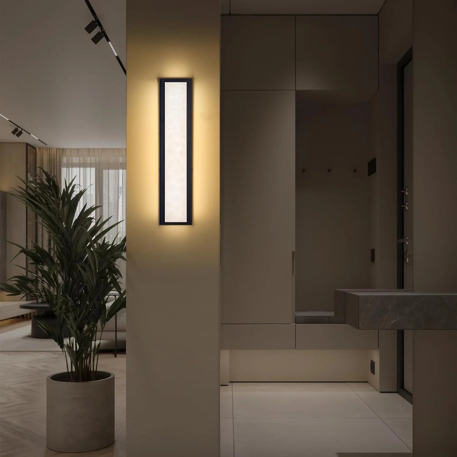 IP65 Rated Waterproof Marble Exterior Wall Sconce for Front Porch Lighting