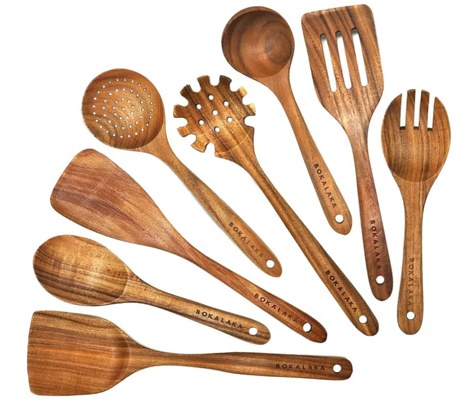 Premium 12-Piece Wooden Kitchen Utensils Set