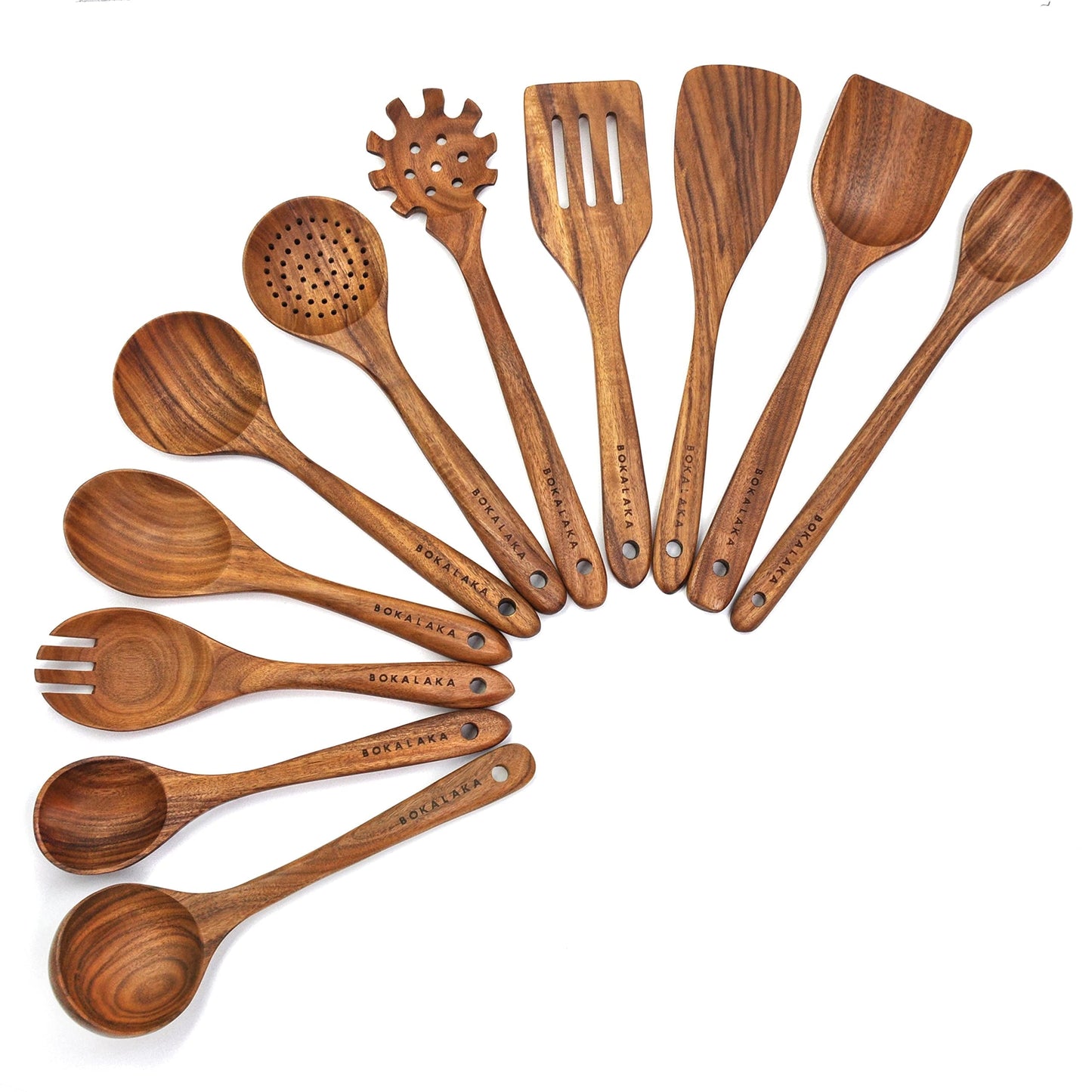 Premium 12-Piece Wooden Kitchen Utensils Set