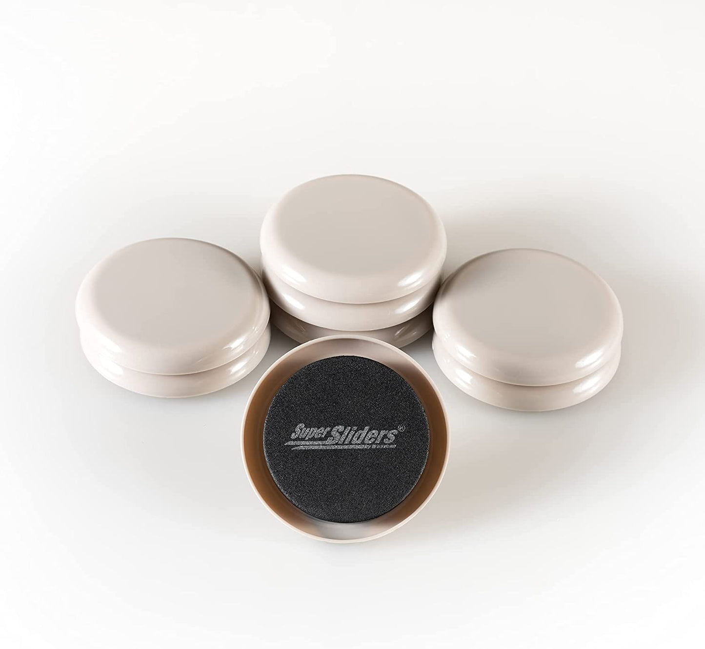 2.5-Inch Round Reusable Furniture Sliders for Carpet - Easy Mobility and Surface Protection, Gray (Set of 8)