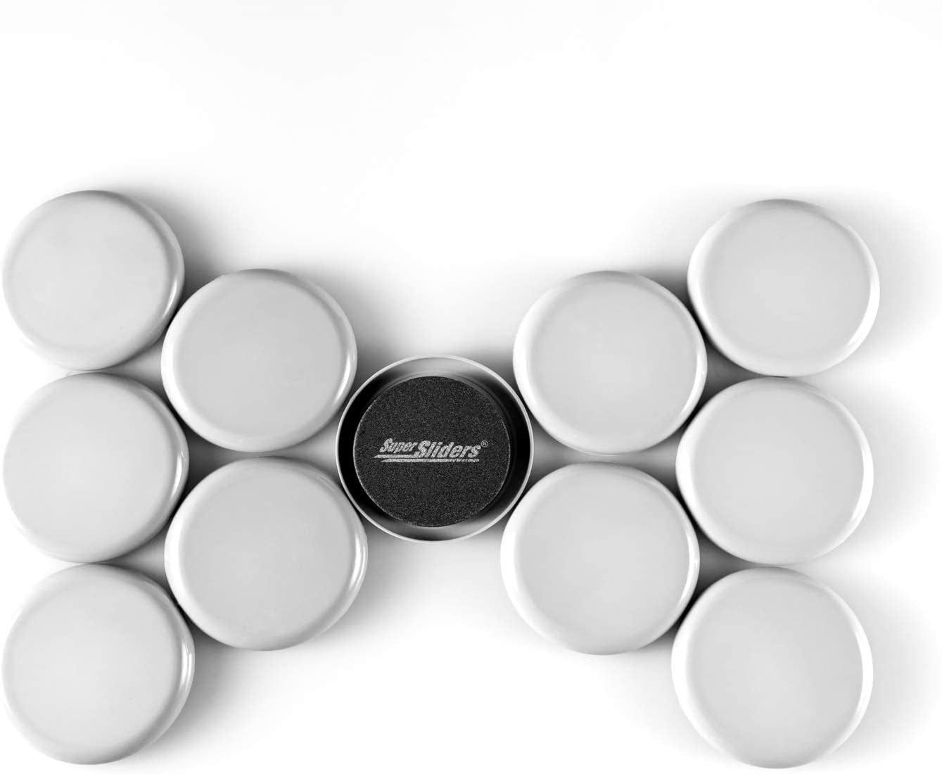 2.5-Inch Round Reusable Furniture Sliders for Carpet - Easy Mobility and Surface Protection, Gray (Set of 8)