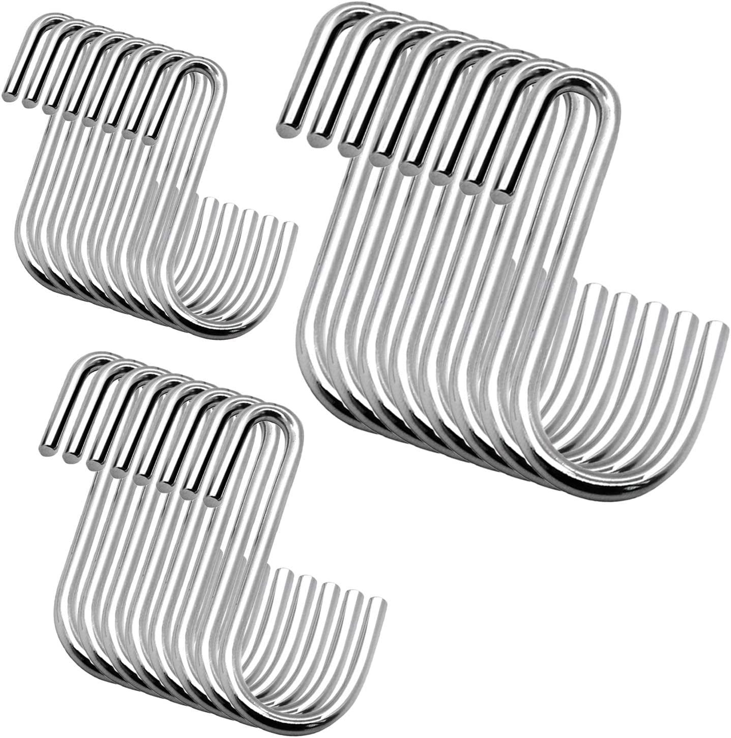 10-Pack Heavy-Duty Black S Hooks for Versatile Hanging Solutions in Kitchen, Bathroom, Bedroom, and Office - Ideal for Pans, Pots, Coats, Bags, and Plants (Small Size)