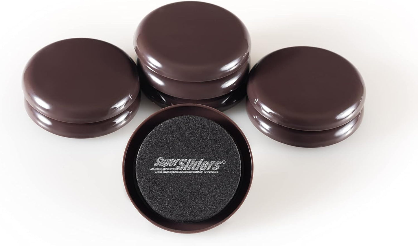 2.5-Inch Round Reusable Furniture Sliders for Carpet - Easy Mobility and Surface Protection, Gray (Set of 8)