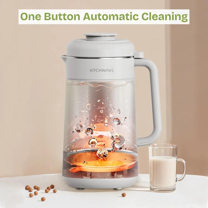 8-in-1 Automatic Nut Milk Maker - 40 Oz/1200 Ml Capacity, Self-Cleaning, Delay Start, Keep Warm, Boil Water, User-Friendly, 304 Stainless Steel, White