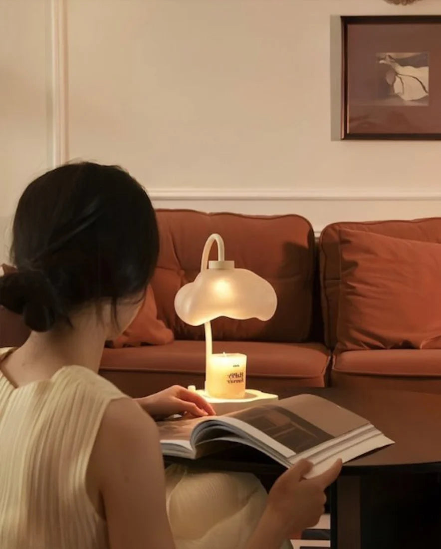 Elegant Cloud Candle Warmer Lamp with Timer for Large Candles