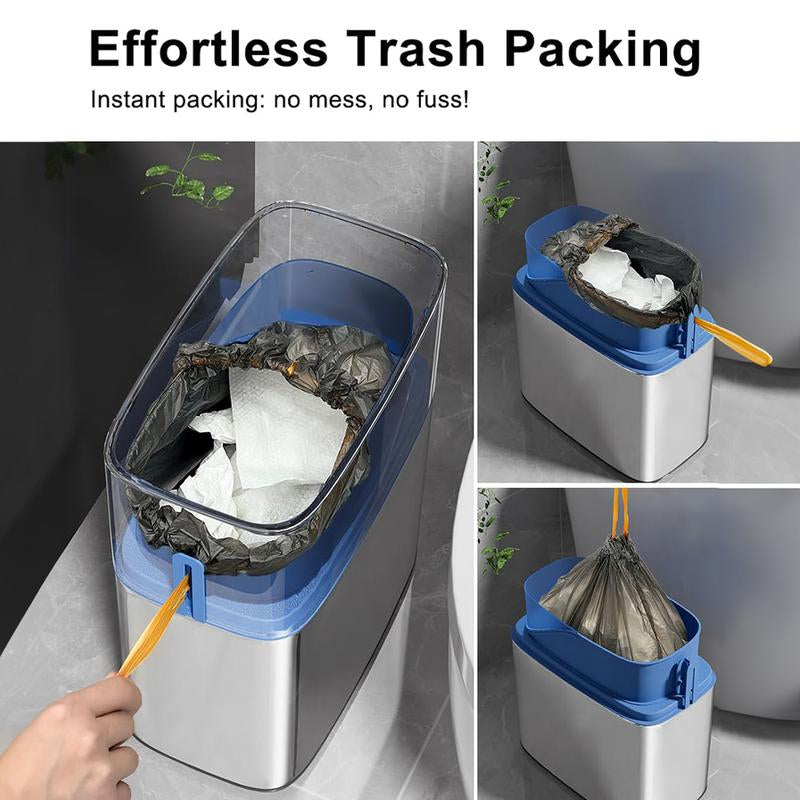 Automatic Touchless Stainless Steel Trash Can - Slim 3-Gallon Metal Bin with Motion Sensor for Kitchen, Bathroom, Bedroom, Laundry, and Office