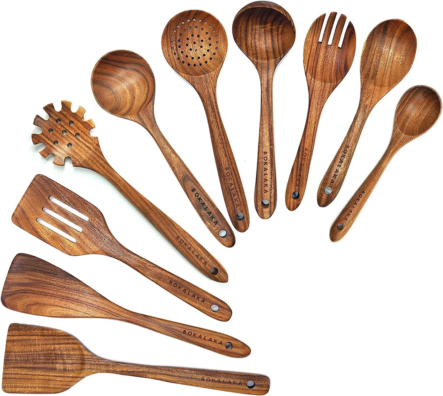 Premium 12-Piece Wooden Kitchen Utensils Set
