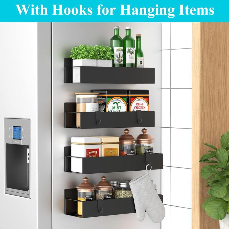 Magnetic Spice Rack and Paper Towel Holder for Refrigerator - Moveable Kitchen Organizer and Seasoning Storage Solution