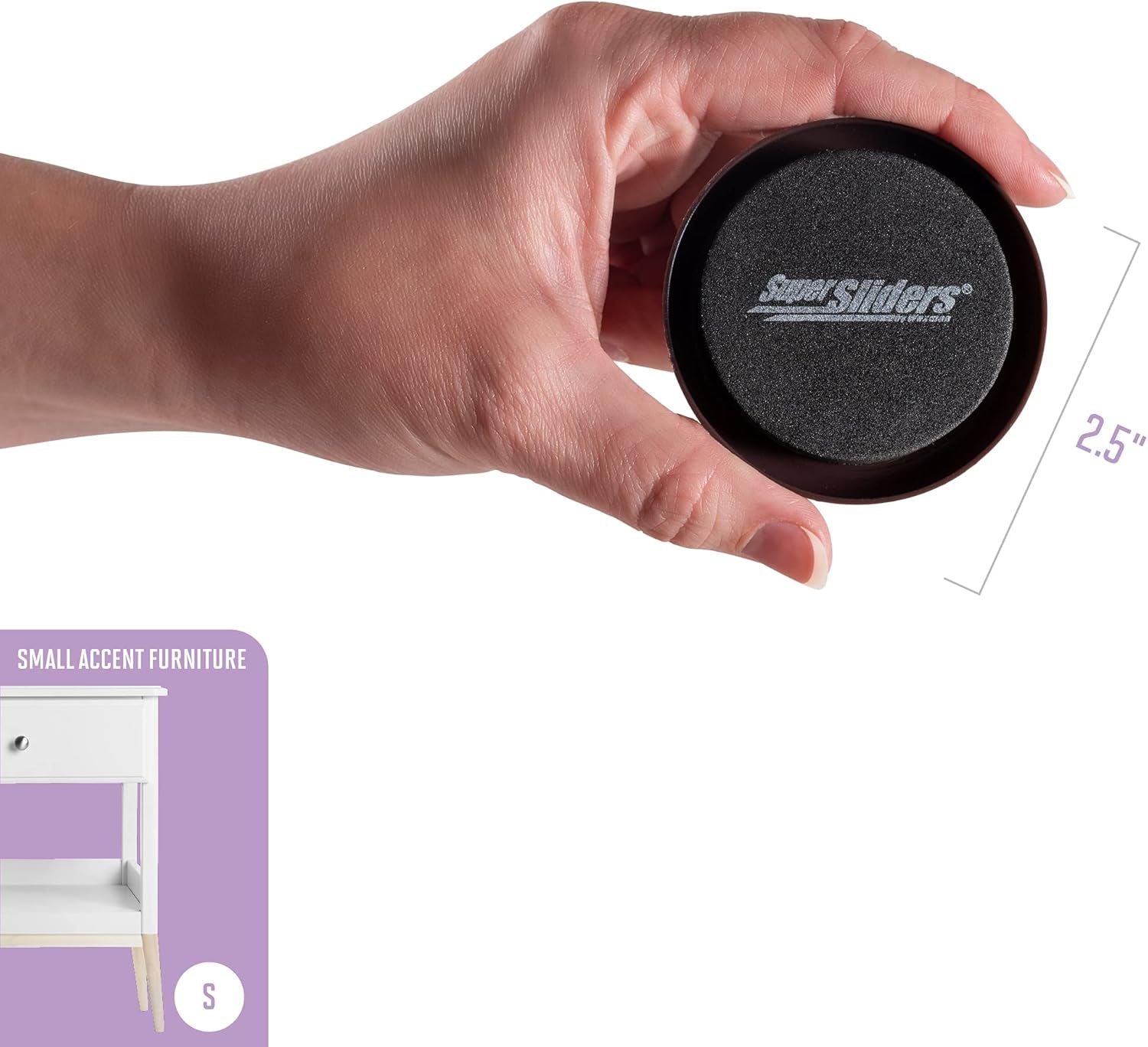 2.5-Inch Round Reusable Furniture Sliders for Carpet - Easy Mobility and Surface Protection, Gray (Set of 8)