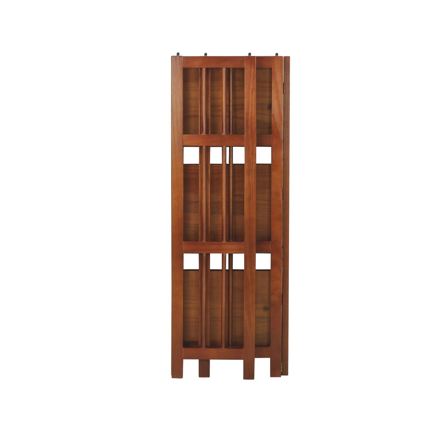 14-Inch Mahogany Folding Wood Bookcase with 3 Shelves for Office Use