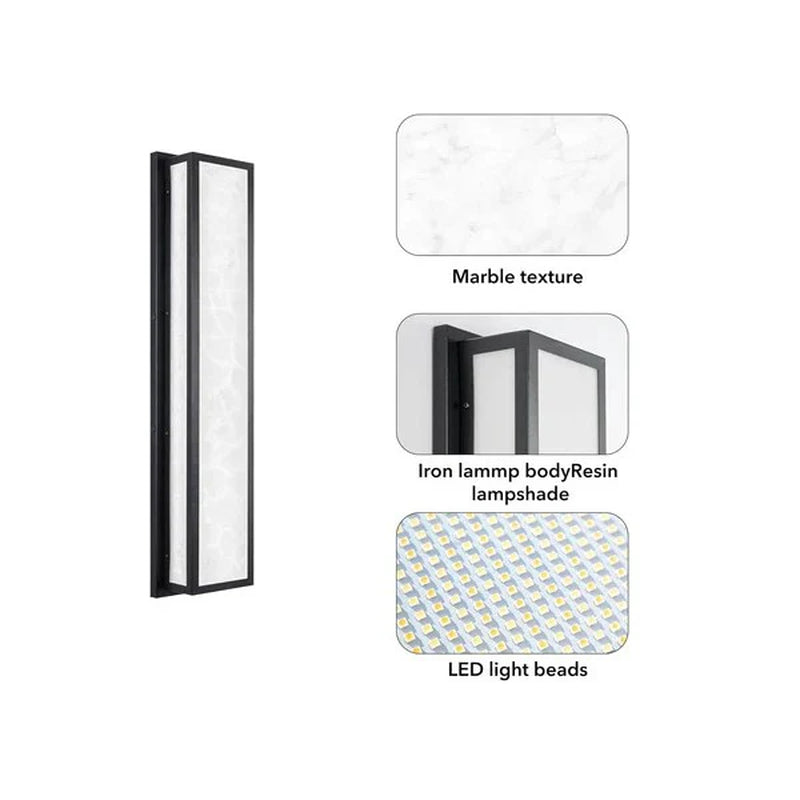 IP65 Rated Waterproof Marble Exterior Wall Sconce for Front Porch Lighting