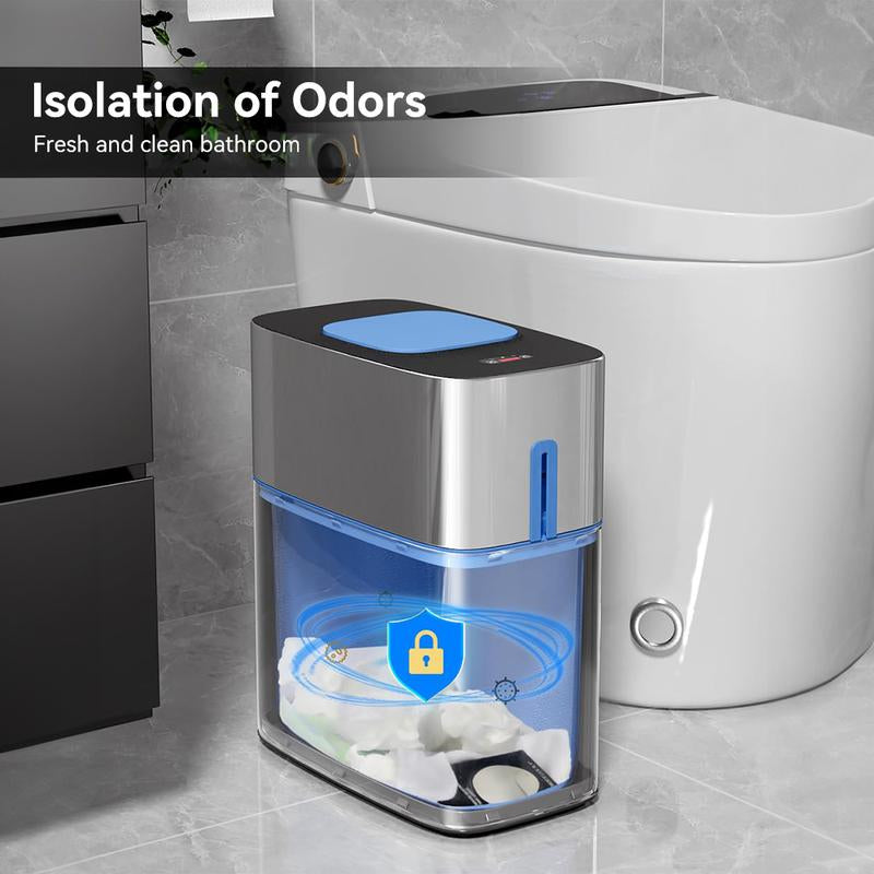 Automatic Touchless Stainless Steel Trash Can - Slim 3-Gallon Metal Bin with Motion Sensor for Kitchen, Bathroom, Bedroom, Laundry, and Office