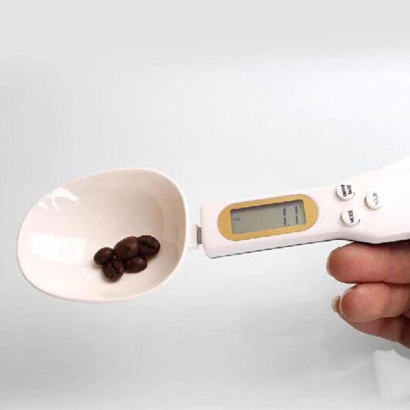 LCD Digital Kitchen Scale with Measuring Spoon for Accurate Food Weight Measurement - Ideal for Coffee, Tea, and Sugar