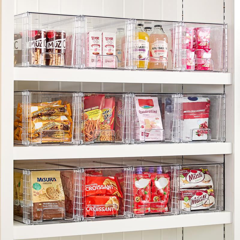 Vtopmart Clear Acrylic Stackable Storage Drawers - 12-Inch Organizer for Bathroom, Kitchen, Pantry, Under-Sink, and Cabinet - Easy Assembly