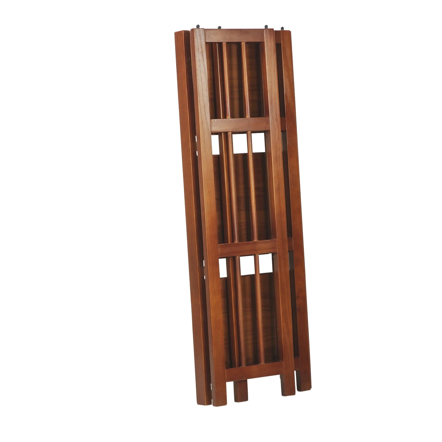 14-Inch Mahogany Folding Wood Bookcase with 3 Shelves for Office Use