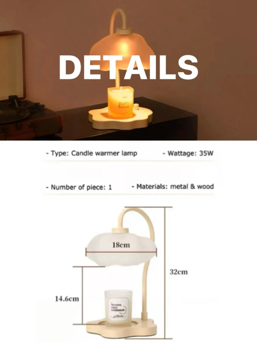 Elegant Cloud Candle Warmer Lamp with Timer for Large Candles